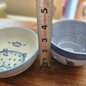 set of two Mexican pottery bowls small size candy /nuts